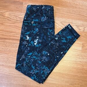 Sweaty Betty The Power Blue and Black Camouflage Leggings